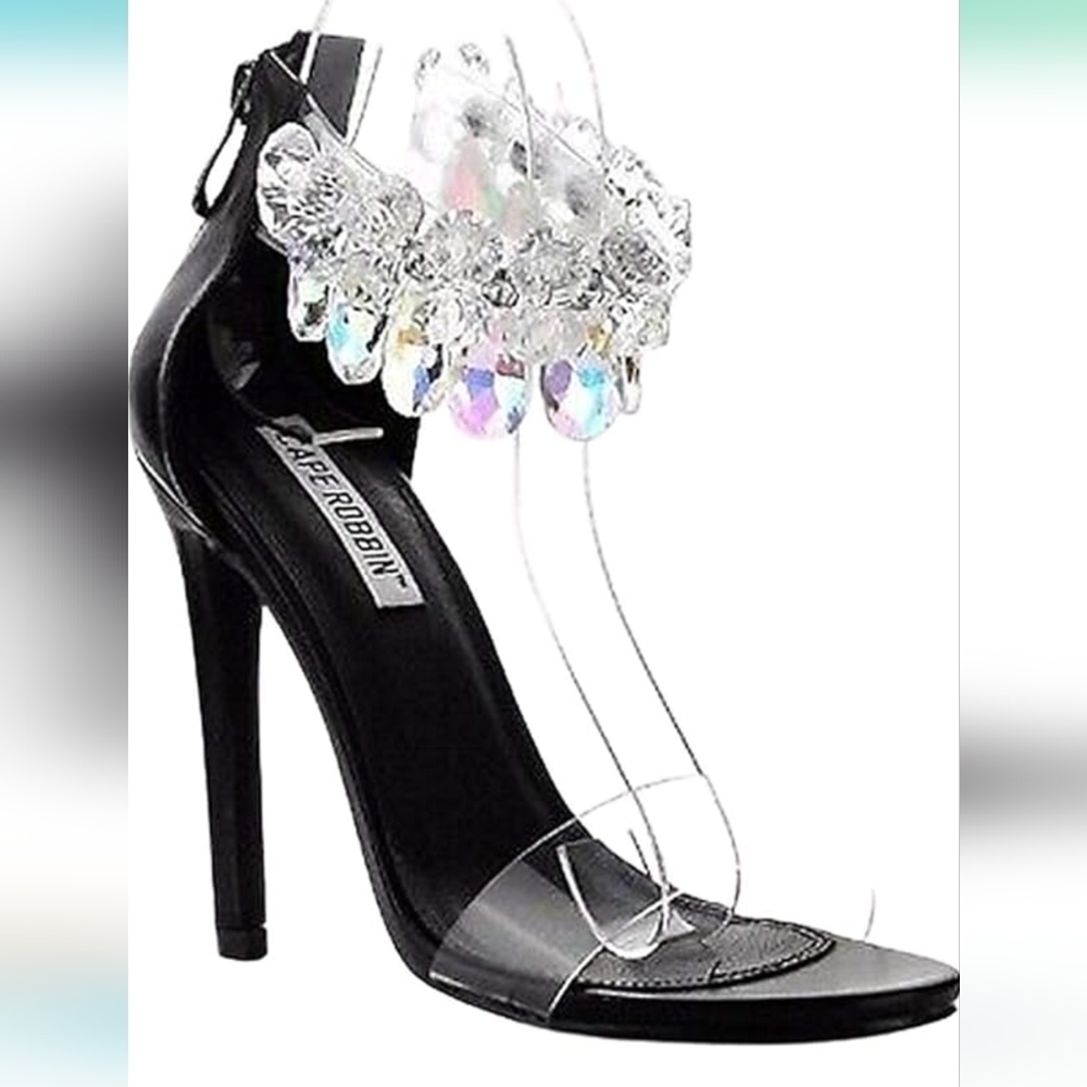 Cape Robbin Suzzy 54 Womens Clear Toe Gem Embellished Heel Size 10 - Picture 3 of 8
